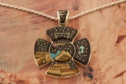 Balance $529.00 Calvin Begay Starry Night at the Pueblo Sterling Silver Pendant